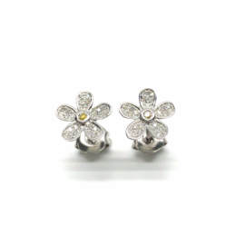 PENDIENTES ORO 18KT Y BRILLANTES (H-VSI) 2P 0,019KT 50P 0,137KT PESO 2,00G D6,5MM