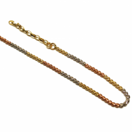 PULSERA ORO 18KT BOLAS TRICOLOR D1,90MM 19CM PESO 3,80G