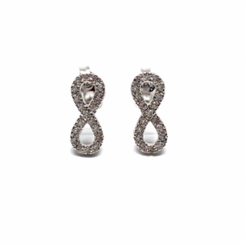 PENDIENTES ORO 18KT INFINITO CIRCONITAS D5,5X13MM PESO G1,50