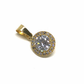 COLGANTE ORO 18KT CIRCONITA AUREOLA D9MM PESO G0,85