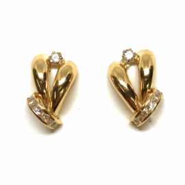 PENDIENTES ORO 18KT 2 UÑAS CARRIL CIRONITAS D15X9,5MM PESO G1,95