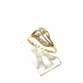 ANILLO ORO 18KT FLOR CIRCONITAS D8,8MM PESO G1,15