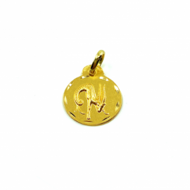 MEDALLA ORO 18KT HOROSCOPO CAPRICORNIO D14MM PESO G1,2 