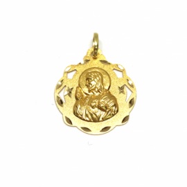 MEDALLA ORO 18KT CORAZON DE JESUS PESO G2 DIAMETRO 20MM