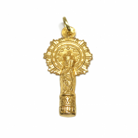 MEDALLA ORO 18KT VIRGEN DEL PILAR PESO G2,9 D18X30MM