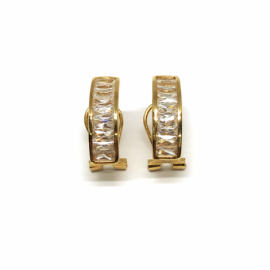 PENDIENTES ORO 18KT CARRIL CIRCONITAS OMEGA D17X5MM PESO G4,00