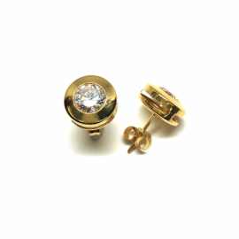 PENDIENTE ORO 18KT CHATON 10MM PESO G1,90