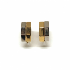 PENDIENTE ORO 18KT SEMIARO BICOLOR PESO G1,8 D6X13MM