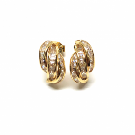 PENDIENTE ORO 18KT TRIARCO CIRCONITAS D14X8,5MM PESO G2,5