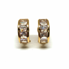 PENDIENTE ORO 18KT CIRCONITAS EN CARRIL PESO G3,6 D7X16MM