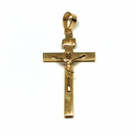 CRUZ ORO 18KT CON CRISTO PESO G1,1 D16X27MM  