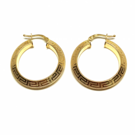 AROS ORO 18KT GRECA TALLADA D20X3,7MM PESO G3,80