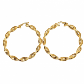 AROS ORO 18KT TRENZADOS GRECA D55X4,5MM PESO G8,20