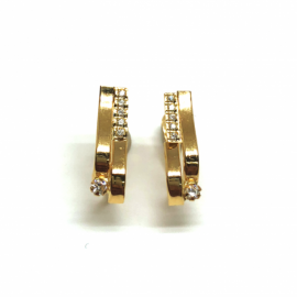 PENDIENTE ORO 18KT BANDAS CON CIRCONITAS PESO G1,2 D4X15MM