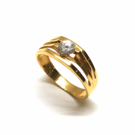 SOLITARIO ORO 18KT CON CIRCONITA PESO G4,3 ANCHO 7MM