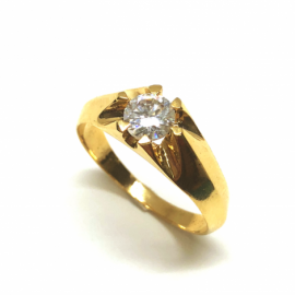 SOLITARIO ORO 18KT CON CIRCONITA PESO G4,6 D7,5MM