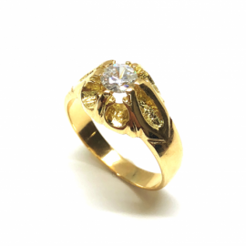 SOLITARIO ORO 18KT D10MM PESO G5,9 CIRCONITA D5MM