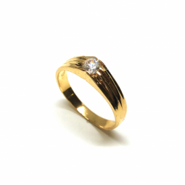 SOLITARIO ORO 18KT D5MM PESO G3,5 CIRCONITA D4MM