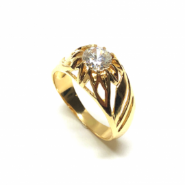 SOLITARIO ORO 18KT D10MM PESO G5,9 CIRCONITA D6MM 