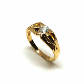 SOLITARIO ORO 18KT D7MM PESO G4 CIRCONITA D5MM 