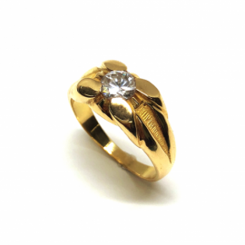 SOLITARIO ORO 18KT CIRCONITA D9,5MM PESO G5,9 FORRADO