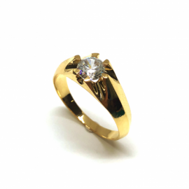 SOLITARIO ORO 18KT D7MM PESO G4,7 CIRCONITA D6MM 