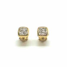 PENDIENTE ORO 18KT BEBE CUADRADO CIRCONITAS D6X2MM PESO G0,80