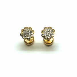 PENDIENTE ORO 18KT BEBE MARGARITA CIRCONITAS D6MM PESO G0,5