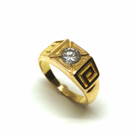 SOLITARIO ORO 18KT CIRCONITA D9MM PESO G6,9