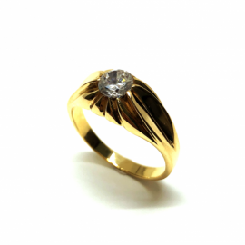 SOLITARIO ORO 18KT D9MM PESO G6,1 CIRCONITA D6MM 