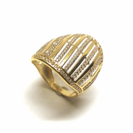 ANILLO ORO 18KT LANZADERA CIRCONITAS D22X25MM PESO G6,1