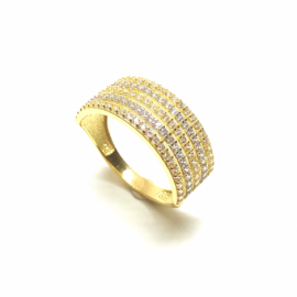 ANILLO ORO 18KT BICOLOR CON CIRCONITAS D8,5 PESO G3,1