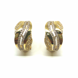 PENDIENTE ORO 18KT CON CIRCONITAS D17X10MM PESO G5,2