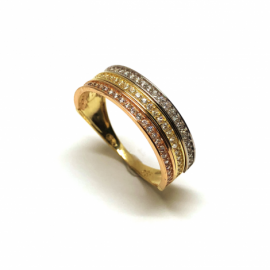 ANILLO ORO 18KT TRICOLOR CIRCONITAS D5,90MM PESO G2,75