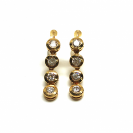 PENDIENTES ORO 18KT CHATONES CIRCONITA PESO 2,0G D21X5MM