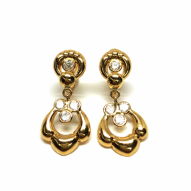 PENDIENTES ORO 18KT CRIOLLAS CIRCONITAS PESO 2,1G D21X12MM