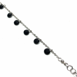 PULSERA DE PLATA 925MM CON CIRCONITAS NEGRAS LONGITUD 19CM