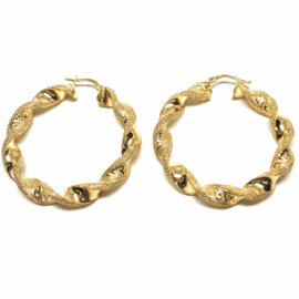 AROS ORO 18KT GRECA MARTELADA D32X6MM PESO G6,55