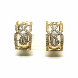 PENDIENTES ORO 18KT CIRCONITAS D15,75X9MM PESO G5,30