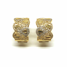 PENDIENTES ORO 18KT CIRCONITAS D15X10MM PESO G5,10