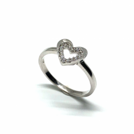 ANILLO ORO 18KT CORAZON CIRCONITAS D9X7,6MM PESO G2,30