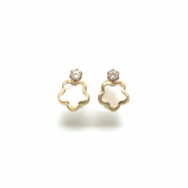 PENDIENTES ORO 18KT ESTRELLA NACAR D14X11MM PESO G0,85