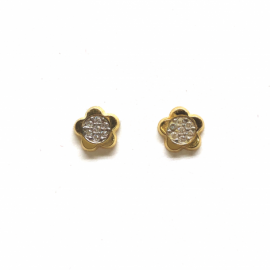 PENDIENTE ORO 18KT BEBE ESTRELLA CIRCONITAS D6,5MM PESO G0,60