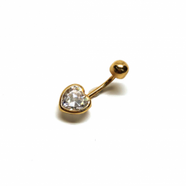 PIERCING ORO 18KT OMBLIGO CORAZON D20X8MM PESO G1,10