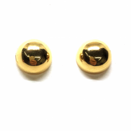 PENDIENTES ORO 18KT MEDIA BOLA 12MM PESO G1,80