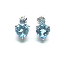 PENDIENTES PLATA 925 RODIADOS PIEDRA NATURAL D12X8MM PESO G2,50