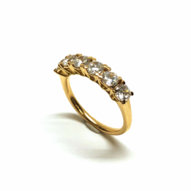 ANILLO ORO 18KT 6 GARRAS CIRCONITAS D4X4MM PESO G4,05