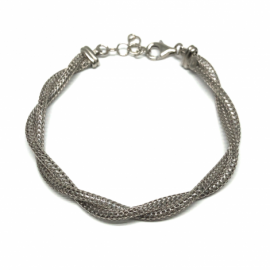 PULSERA PLATA 925 RODIADA 20CM + 3 ANCHO 6MM 