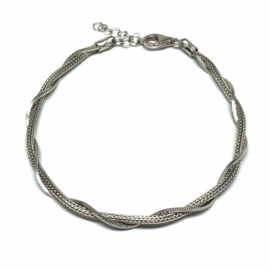 PULSERA PLATA 925 RODIADA 18CM + 3 ANCHO 4MM 