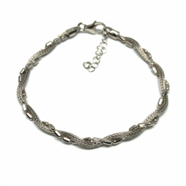 PULSERA PLATA 925 RODIADA 18CM + 3 ANCHO 4MM 